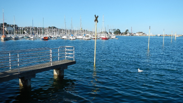 Digue recouverte à marée haute - Perros-Guirec