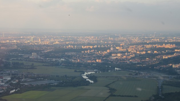 Prague le soir à l'arrivée