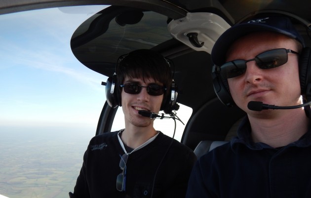 Vincent et moi dans l'avion